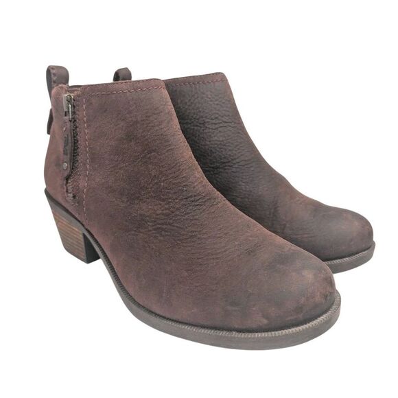 Teva Anaya Rust Red Brown Waterproof Leather bootie Ankle Boots Womens 8 - Picture 1 of 7